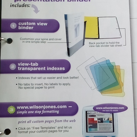 wilson jones Office 22 New View Tab Presentation Binder White